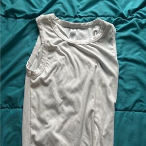 Yogalicious White Ribbed Tank Top